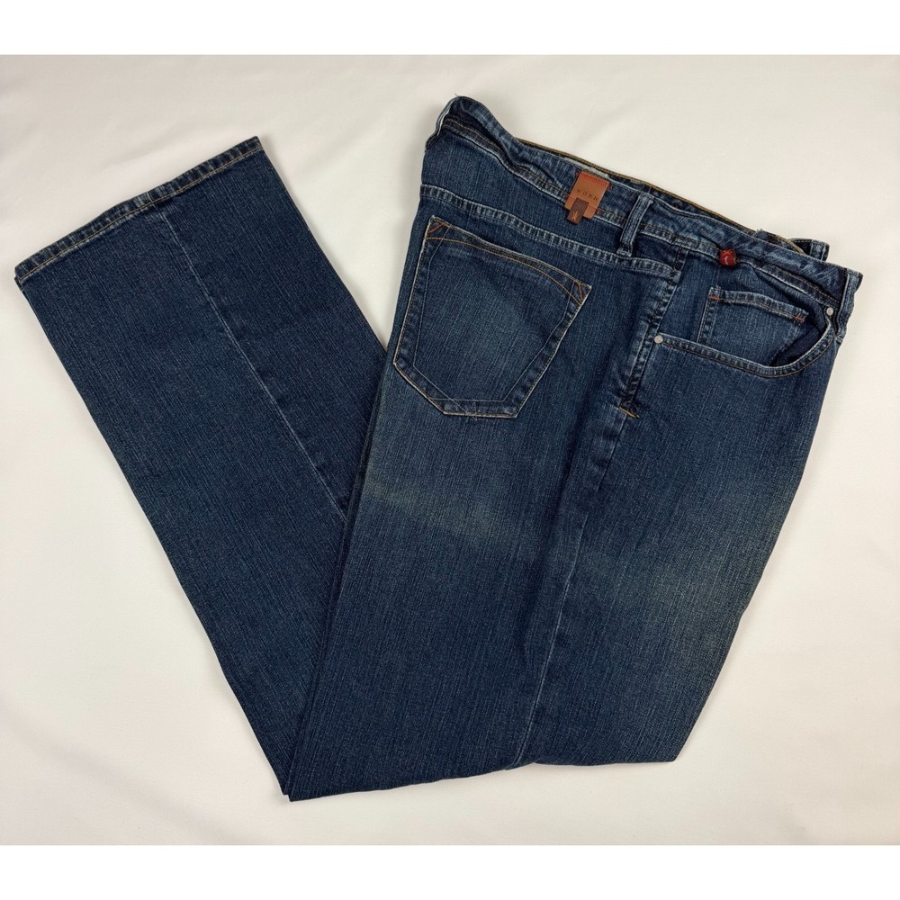 WORN Men's Big and Tall Straight Leg Dark Wash Denim Work Blue Jean 40x36